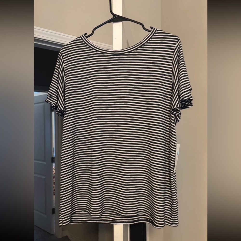 Nine Britton Black and White Striped Top